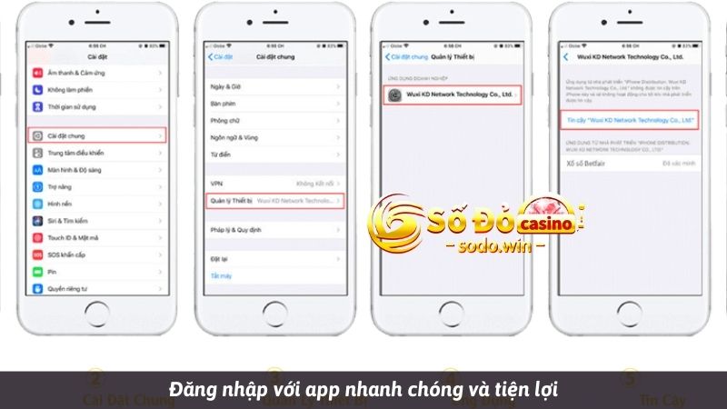 Đăng nhập với app nhanh chóng và tiện lợi