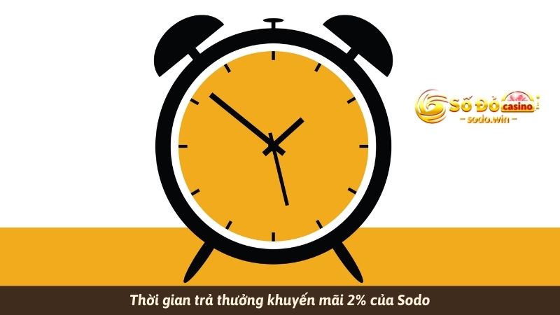 Thời gian trả thưởng khuyến mãi 2% của Sodo