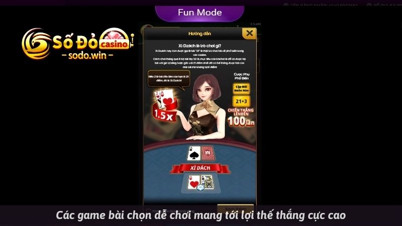 Chọn game bài vui sodo thắng cực cao